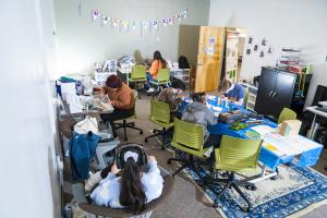image of students using the makerspace