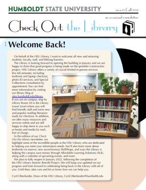 Fall 2021 Library Newsletter front page image