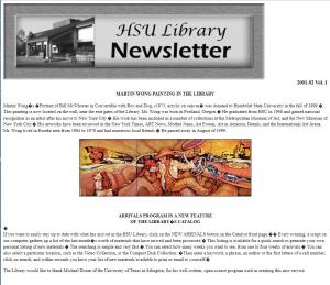 Library Newsletter Fall 2001