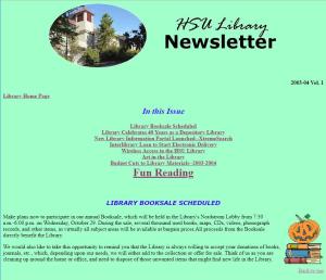 Library Newsletter Fall 2003