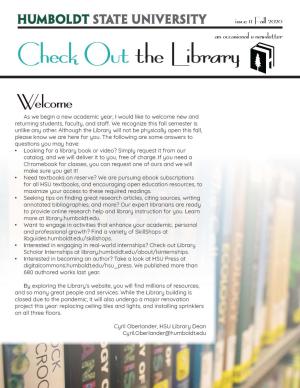 image of Fall 2020 Library Newsletter
