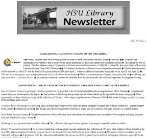 Library Newsletter Spring 2002