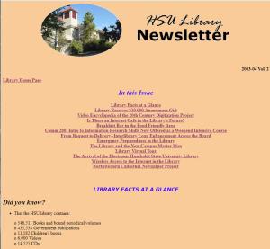 Library Newsletter Spring 2004