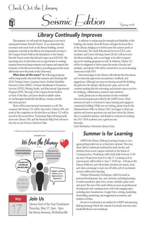 image of Summer 2018 Library Newsletter