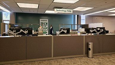 image of the tech help desk in the Library