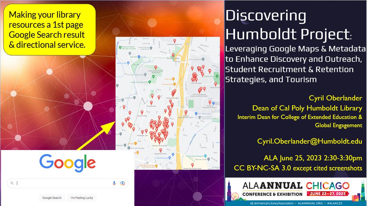 Slide from presentation on Discovering Humboldt Project