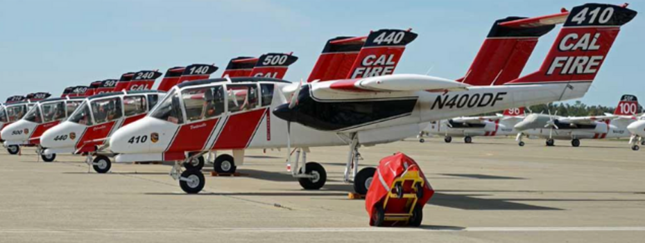 image of multiple CalFire small planes