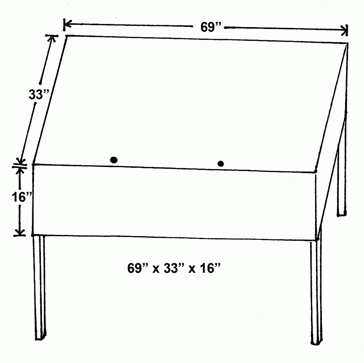 drawing of horizontal display case