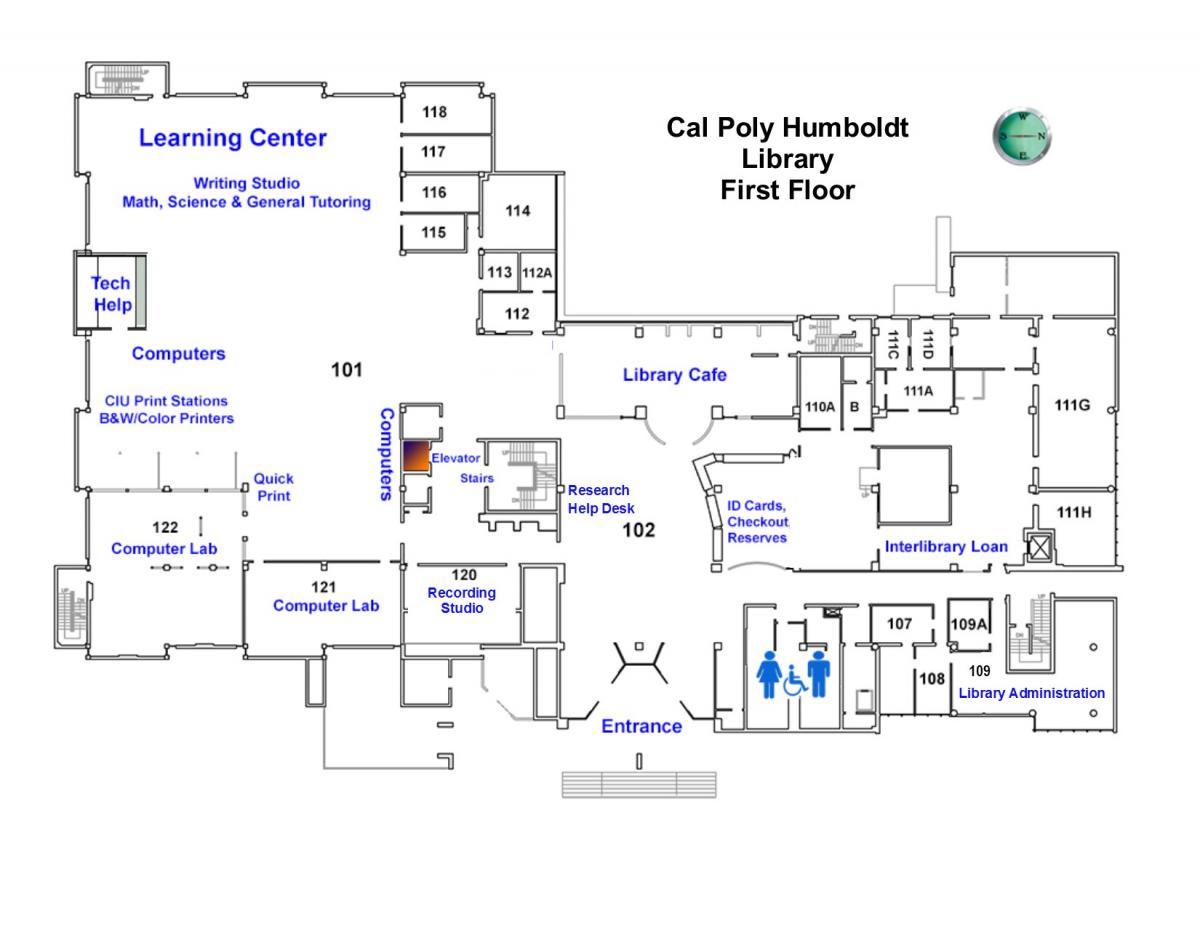 First floor map of the Library