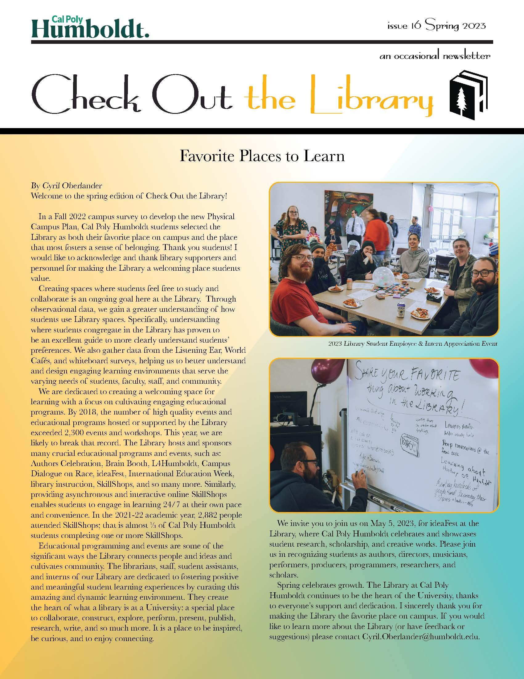image of the Spring 2023 Library Newsletter