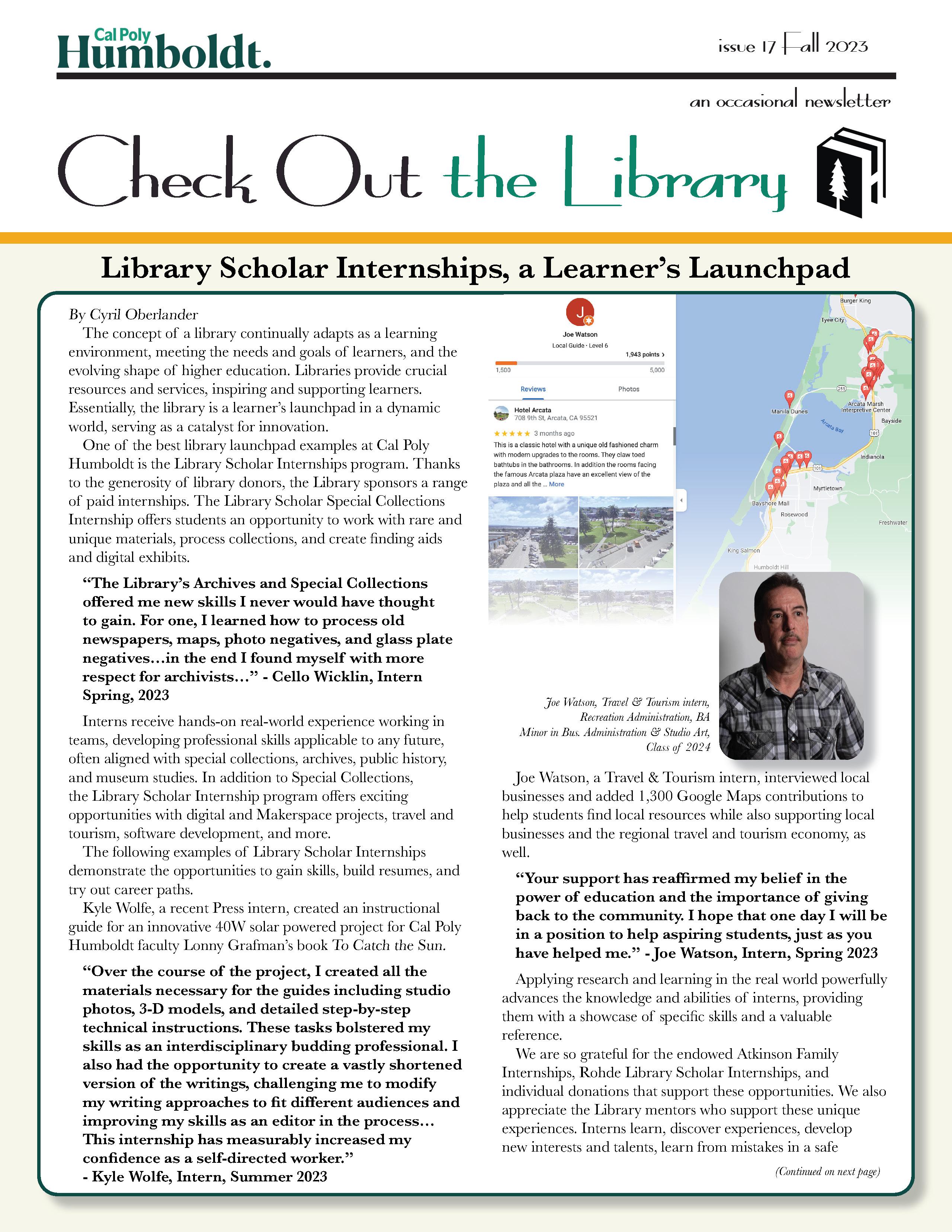 image of the Fall 2023 Library Newsletter